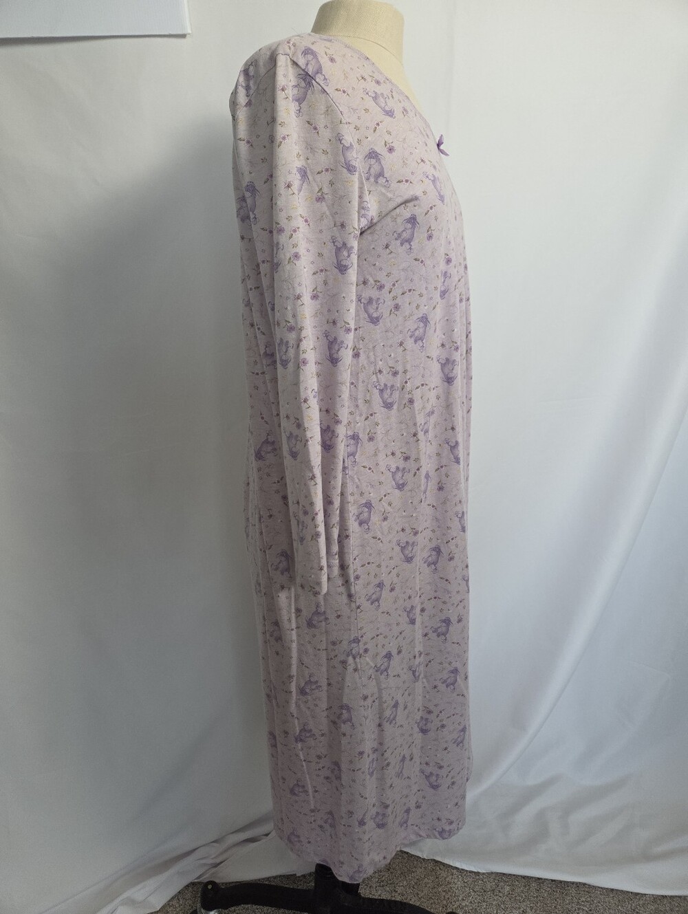 DISNEY Purple Long Sleeve EEYORE Nightgown Ladies - Picture 3 of 8